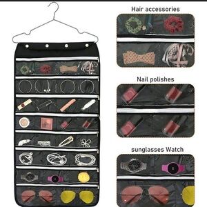 MISSLO Hanging Jewelry Storage Zippered Bag Black | Travel Organizer